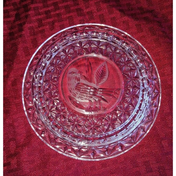 Hofbauer Germany The Byrdes Collection Crystal Butter Dish Cheese Plate Lid Dome - Picture 8 of 8